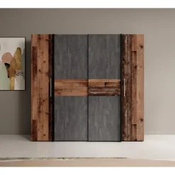 Meubella - Kledingkast Kassel - Old wood - Grijs - 200 cm