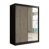 Meubella - Kledingkast Lisbon 2 - Zwart - 150 cm - Met spiegel