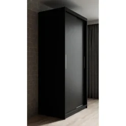 Meubella - Kledingkast Mandalin - Zwart - 100 cm