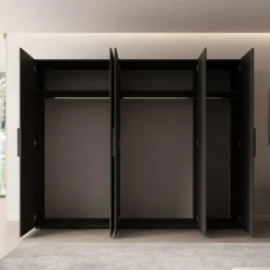 Meubella - Kledingkast Marquesa - Zwart - 250 cm