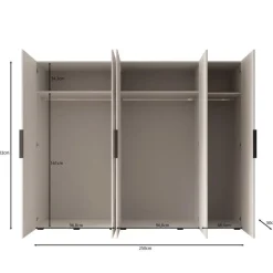 Meubella - Kledingkast Marquesa - Zwart - 250 cm