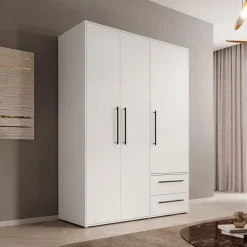 Meubella - Kledingkast Mayen - Wit - 145 cm