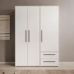 Meubella - Kledingkast Mayen - Wit - 145 cm