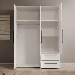 Meubella - Kledingkast Mayen - Wit - 145 cm