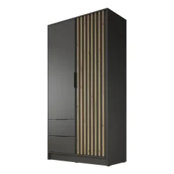 Meubella - Kledingkast Nairobi - Antraciet - Eiken - 105 cm