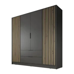 Meubella - Kledingkast Nairobi - Antraciet - Eiken - 206 cm