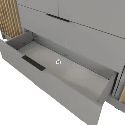 Meubella - Kledingkast Nairobi - Antraciet - Eiken - 206 cm