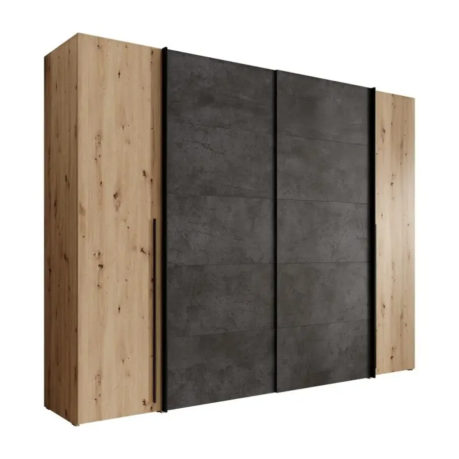 Meubella - Kledingkast Nassau - Eiken - Grijs - 270 cm