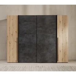 Meubella - Kledingkast Nassau - Eiken - Grijs - 270 cm