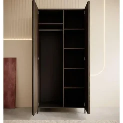 Meubella - Kledingkast Paz - Donkerbruin eiken - 92 cm