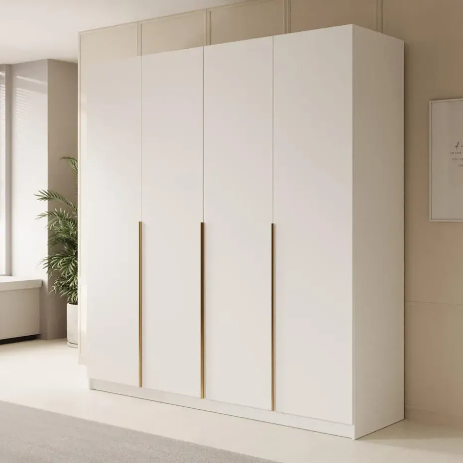 Meubella - Kledingkast Sabre 2 - Wit - 200 cm