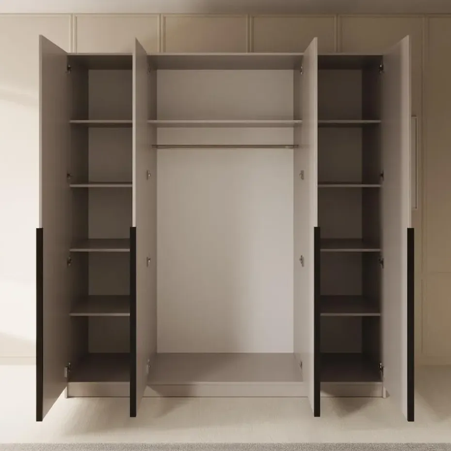 Meubella - Kledingkast Sabre - Beige - 200 cm