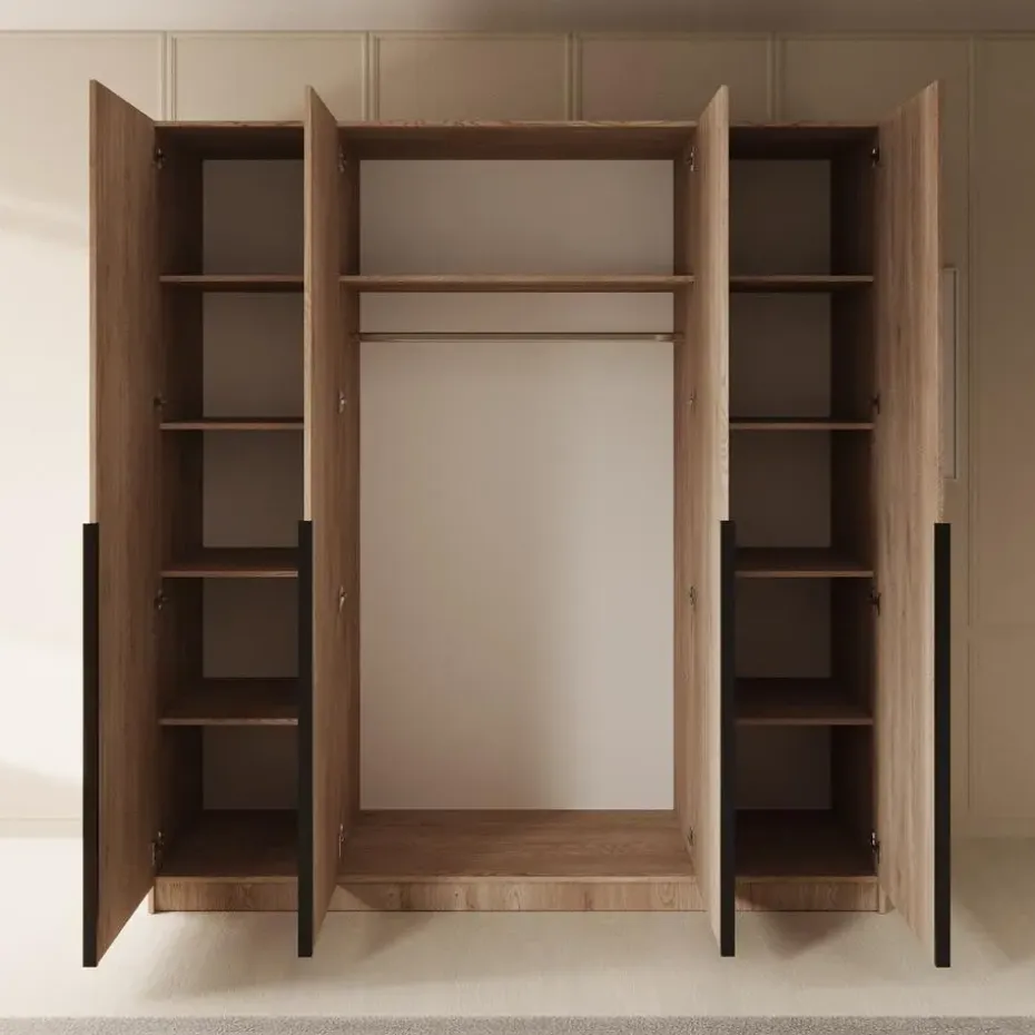 Meubella - Kledingkast Sabre - Eiken - 200 cm