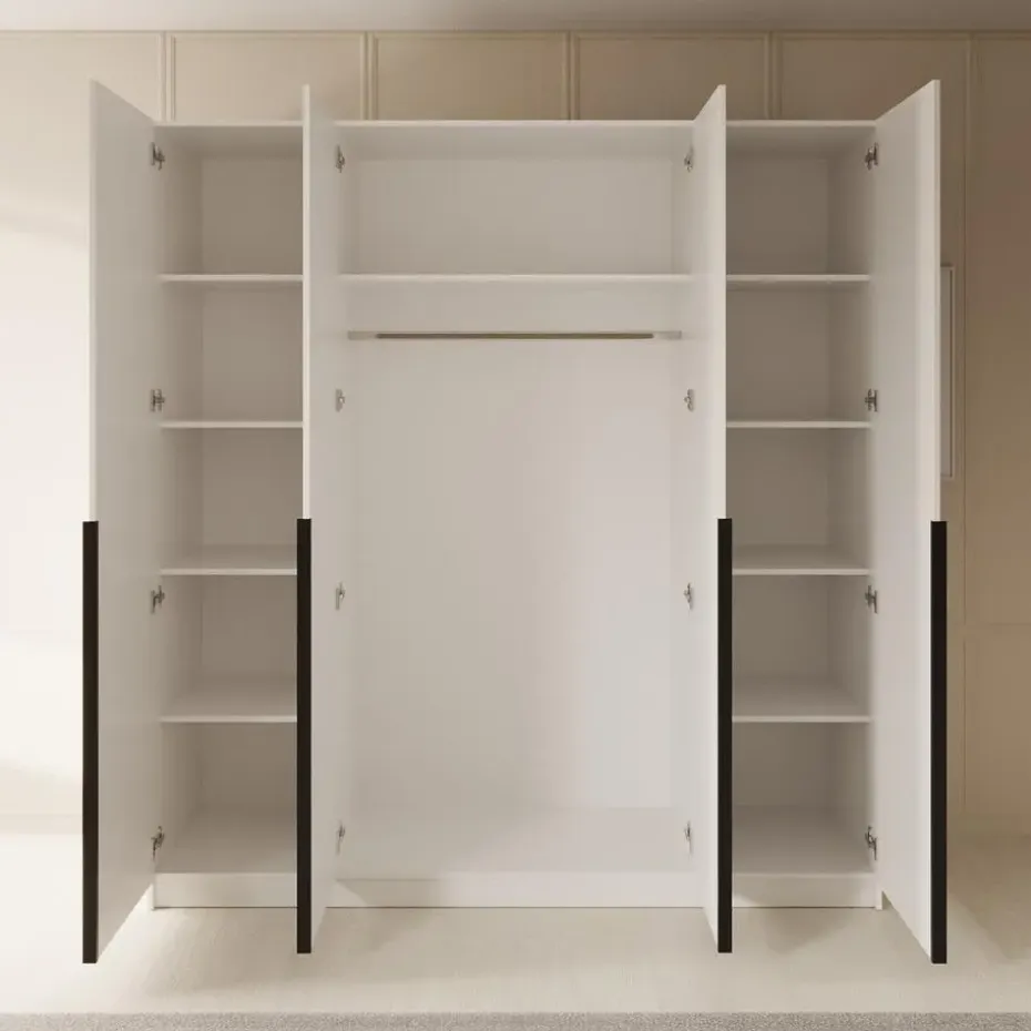 Meubella - Kledingkast Sabre - Wit - 200 cm