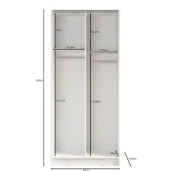 Meubella - Kledingkast Salta - Zwart - 80 cm - Met spiegel