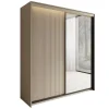 Meubella - Kledingkast Timoteo - Beige - 200 cm - Met spiegel