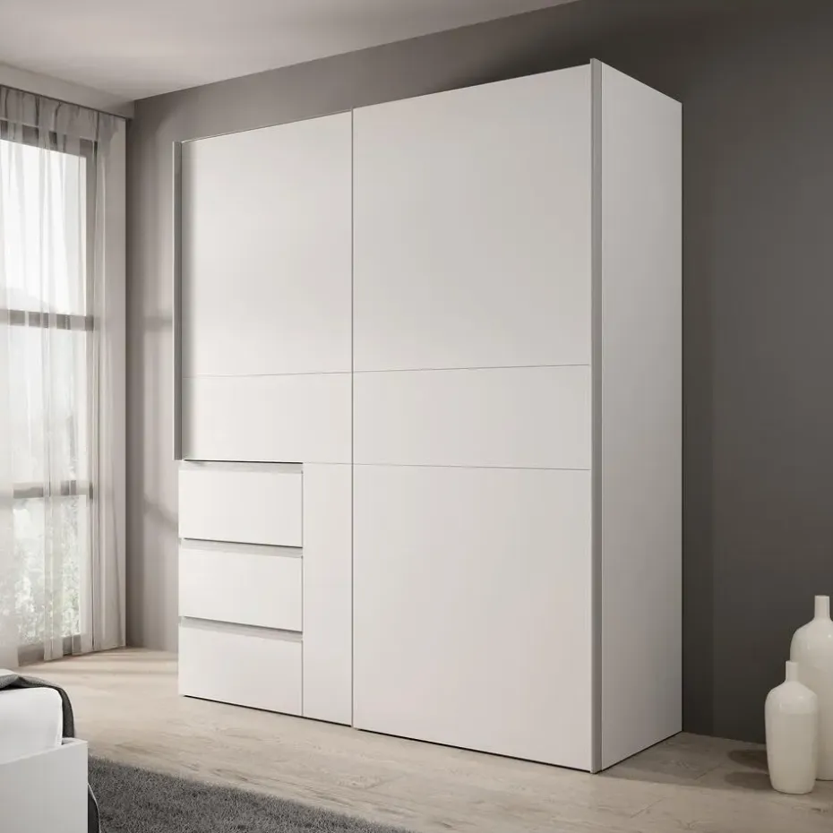 Meubella - Kledingkast Walter - Wit - 170 cm