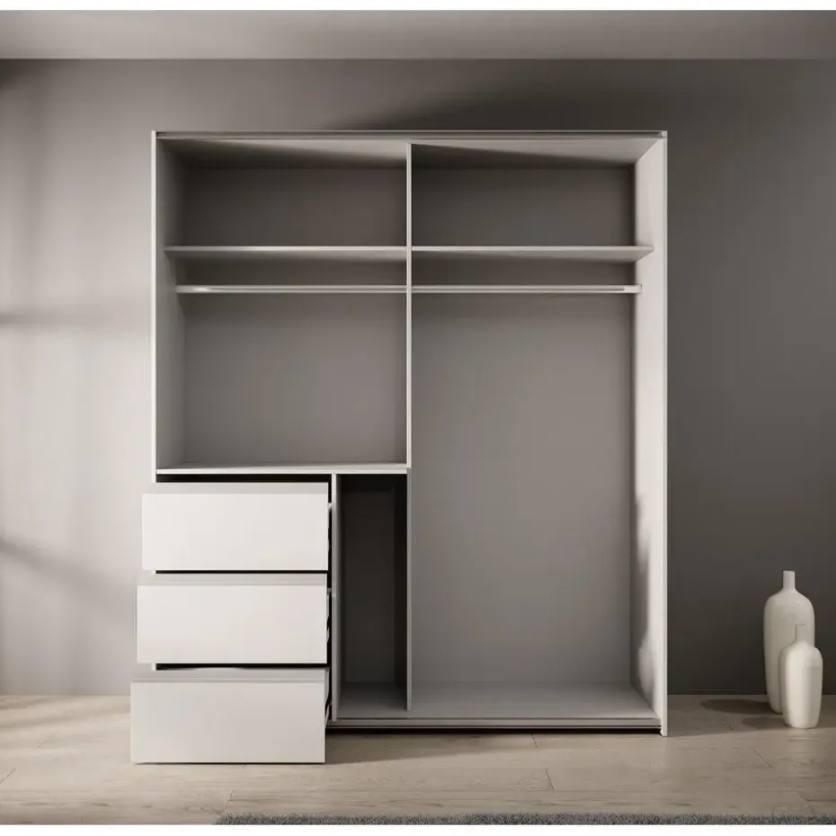 Meubella - Kledingkast Walter - Wit - 170 cm