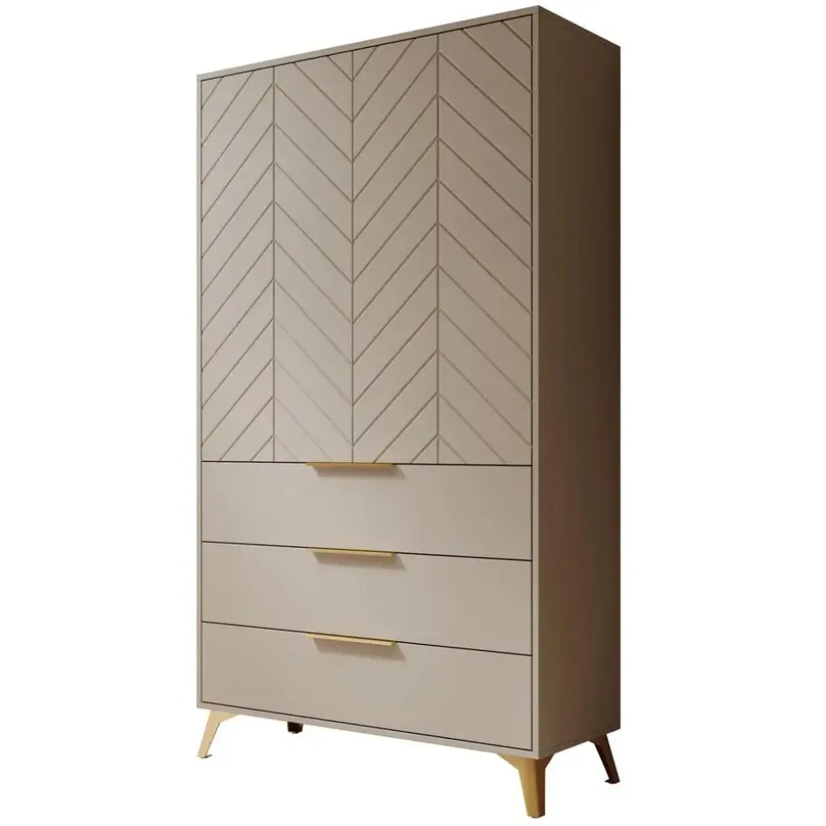 Meubella - Kledingkast Xiano - Beige - 103 cm