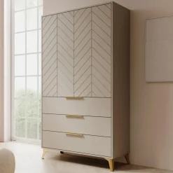 Meubella - Kledingkast Xiano - Beige - 103 cm