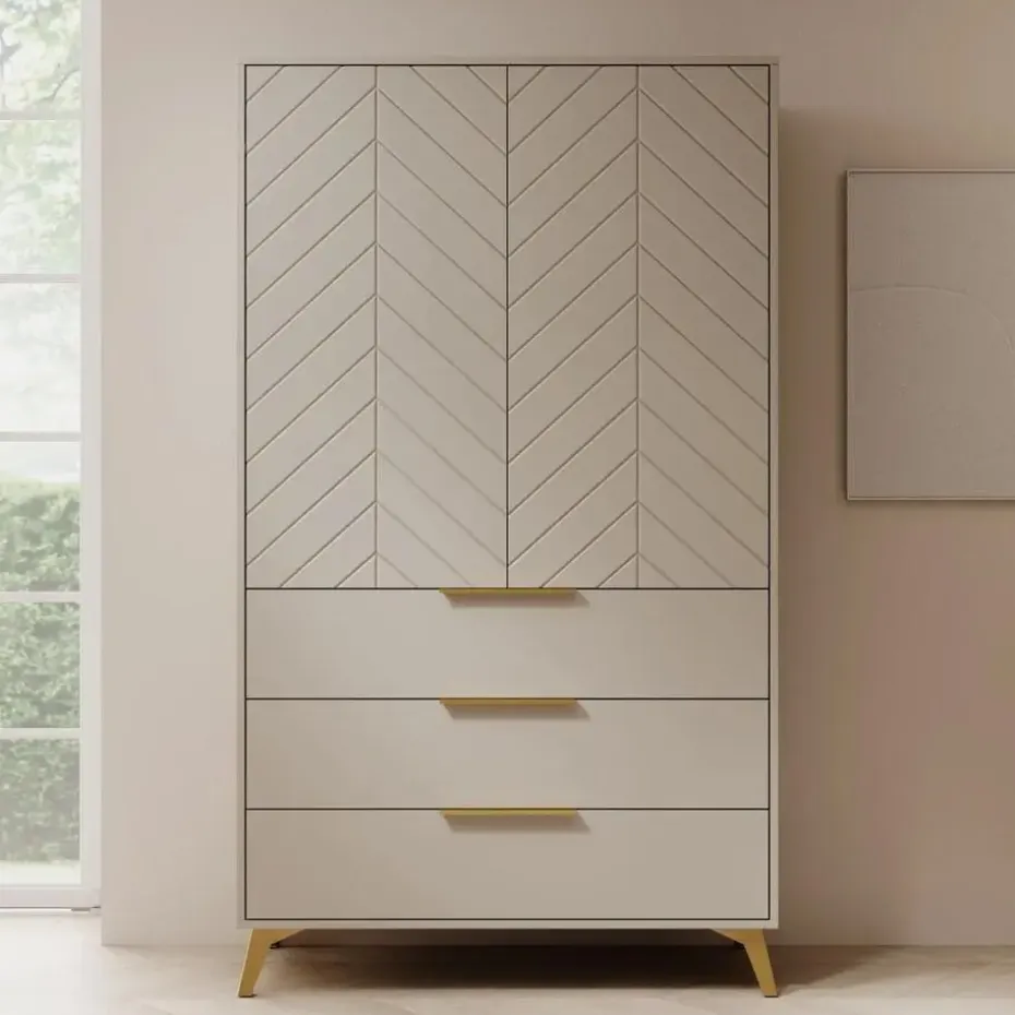 Meubella - Kledingkast Xiano - Beige - 103 cm