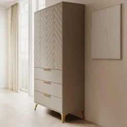 Meubella - Kledingkast Xiano - Beige - 103 cm