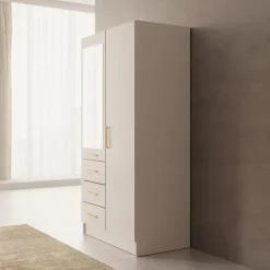 Meubella - Komodo - Kledingkast met 2 deuren - Beige - 101x61x201 cm