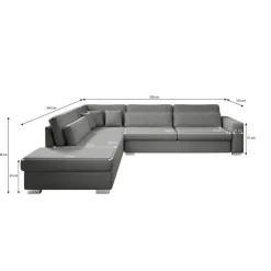 Meubella - Kristina - Hoekbank 5-zits - Zwart velvet - Links