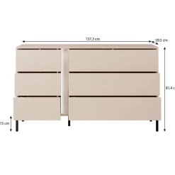 Meubella - Ladekast Desert - Beige - 137 cm
