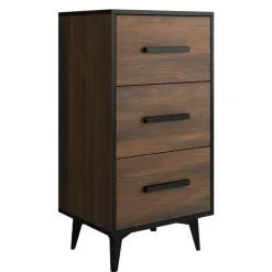 Meubella - Ladekast Frey - Donker eiken - Zwart - 47 cm