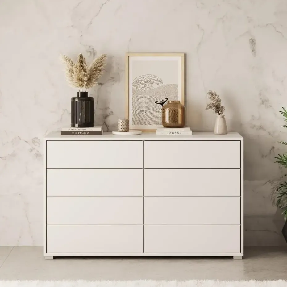 Meubella - Ladekast Gideon 2 - Wit - 120 cm