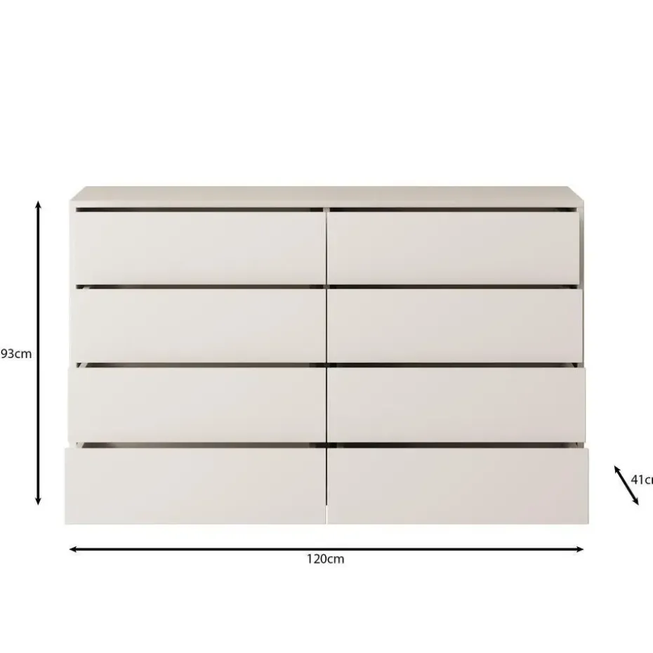 Meubella - Ladekast Gideon 2 - Wit - 120 cm