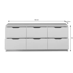 Meubella - Ladekast Kennedy - Wit - 120 cm