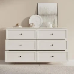 Meubella - Ladekast Leroy - Wit eiken - 146 cm