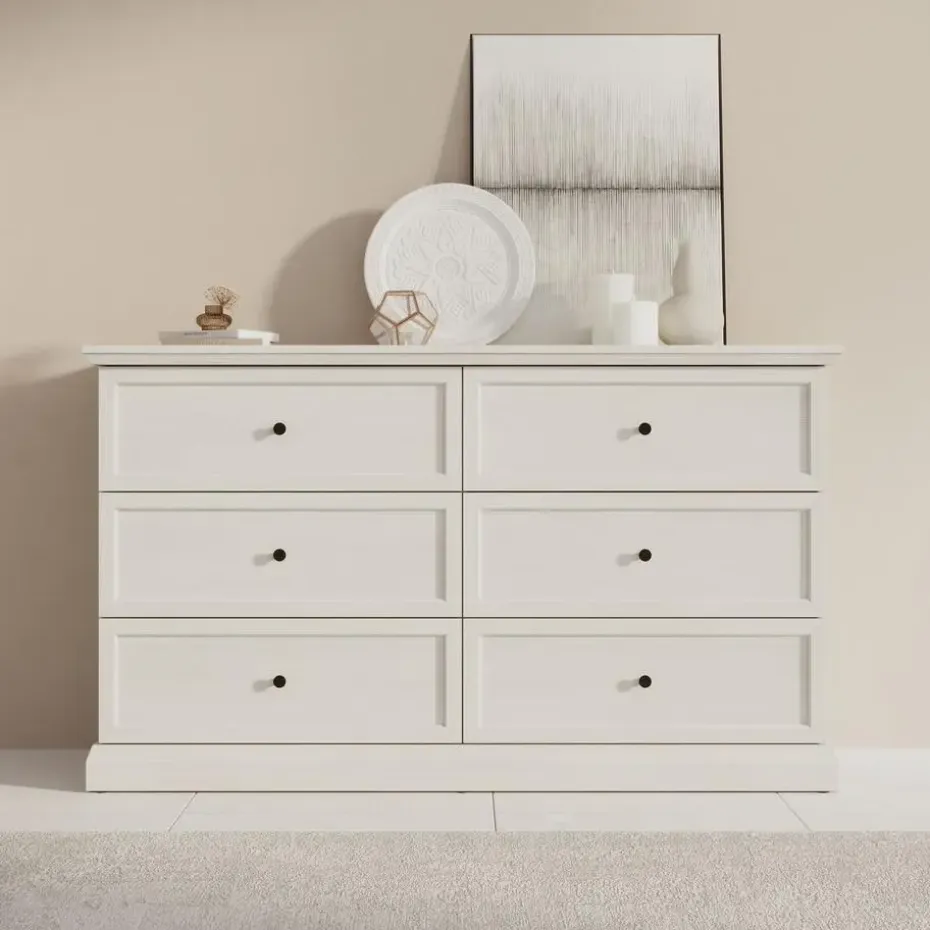 Meubella - Ladekast Leroy - Wit eiken - 146 cm