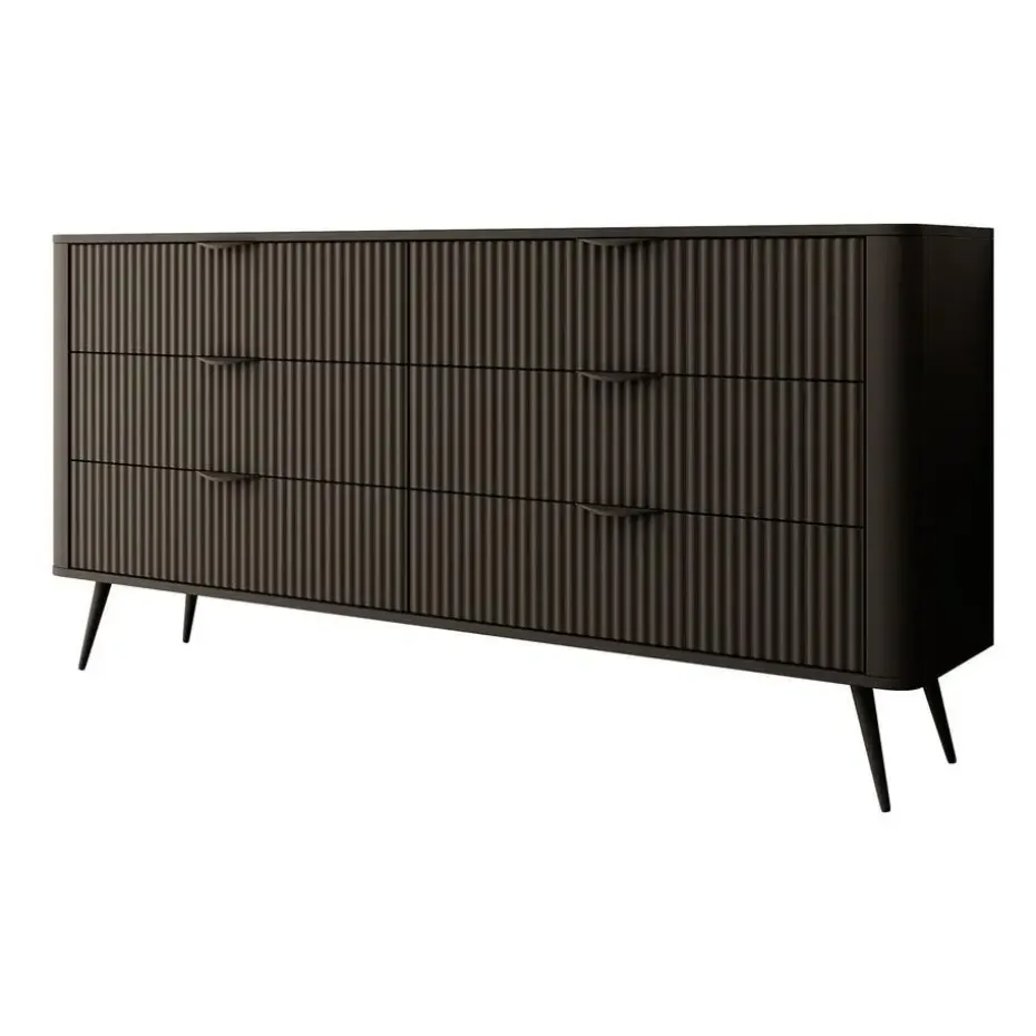 Meubella - Ladekast Lima - Zwart - 163 cm