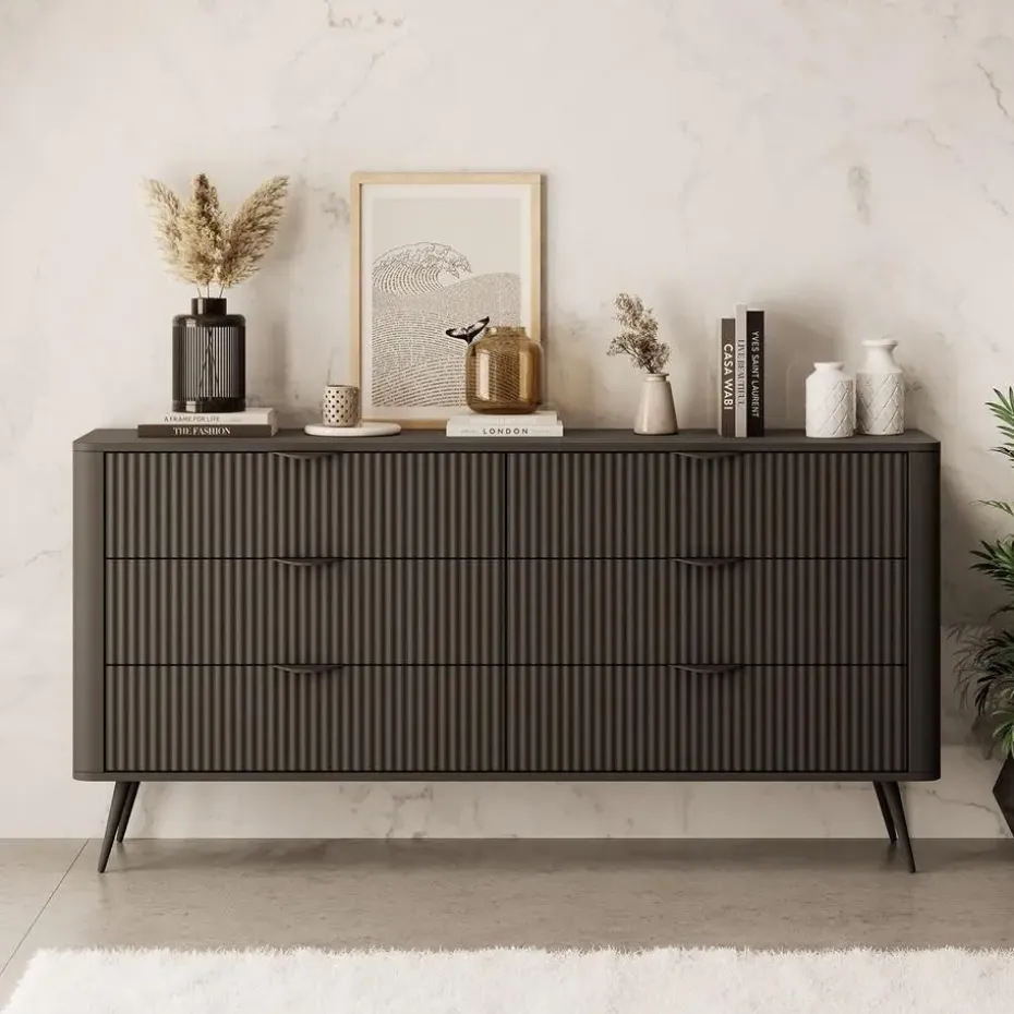 Meubella - Ladekast Lima - Zwart - 163 cm