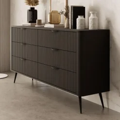 Meubella - Ladekast Lima - Zwart - 163 cm