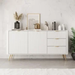 Meubella - Lima - Dressoir - Wit - 163 cm
