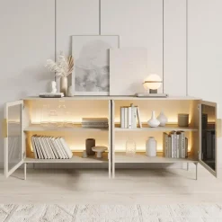 Meubella - Lomo - Dressoir - Beige - 181 cm