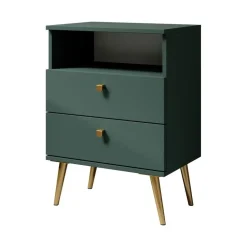 Meubella - Nachtkastje Hidde - Groen - 50 cm