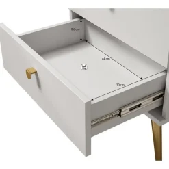 Meubella - Nachtkastje Hidde - Zwart - 50 cm