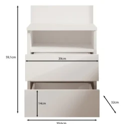 Meubella - Nachtkastje Masuka - Eiken - 40 cm