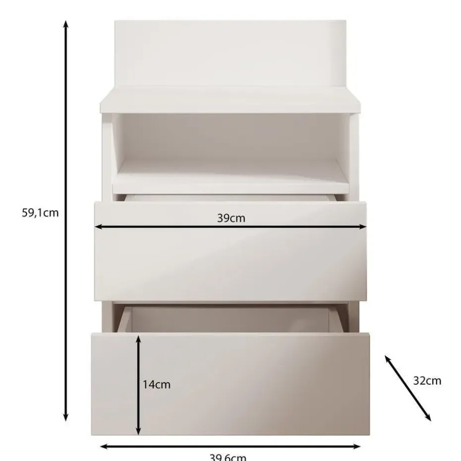 Meubella - Nachtkastje Masuka - Eiken - 40 cm