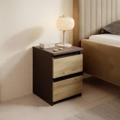 Meubella - Nachtkastje Masuka - Antraciet - 30 cm