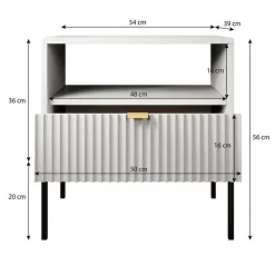 Meubella - Nachtkastje Navil - Zwart - 54 cm