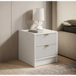 Meubella - Nachtkastje Tavares - Wit - 35 cm