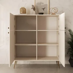 Meubella - Reunion - Dressoir - Beige - 105x41x122 cm