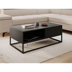 Meubella - Salontafel Delta - Zwart - 120 cm