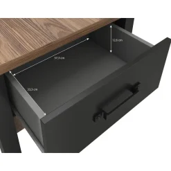 Meubella - Salontafel Olivia - Zwart - Eiken - 90 cm